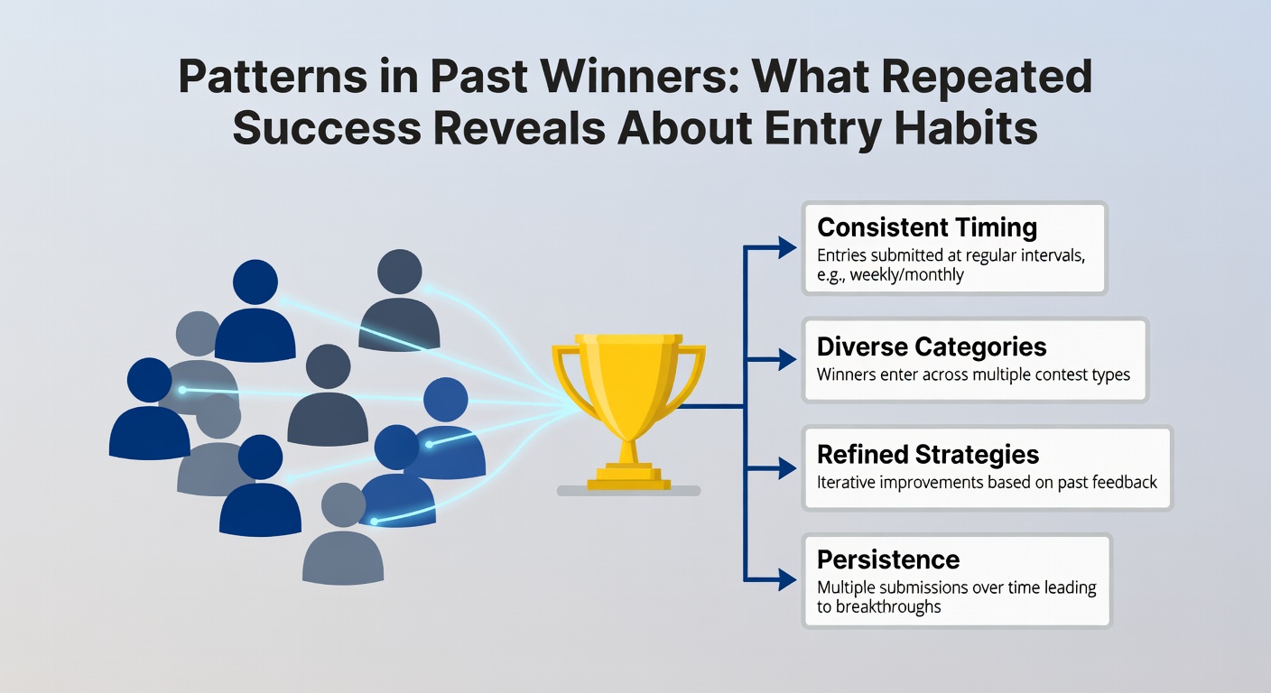 Visualization of entry habit patterns among repeated sweepstakes winners showing consistent daily participation trends