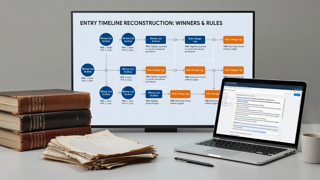 Chart showing timeline reconstruction from rule changes in contests