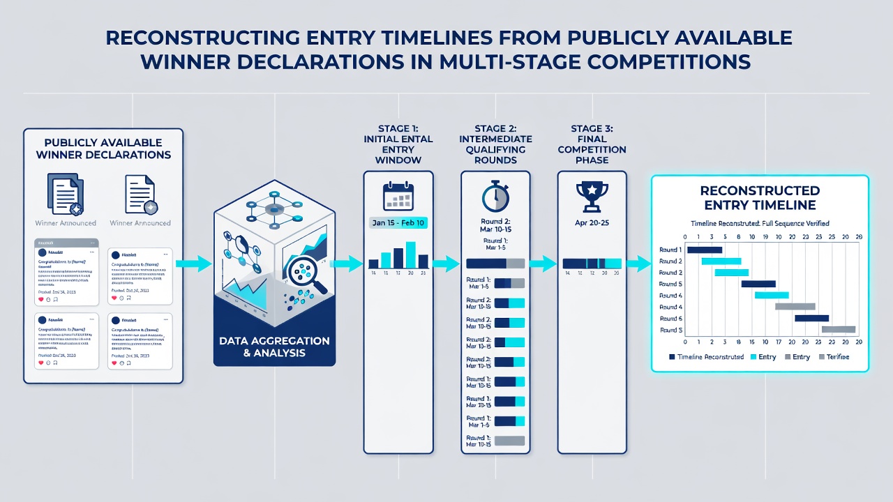 Chart showing entry timeline reconstruction based on winner declaration dates