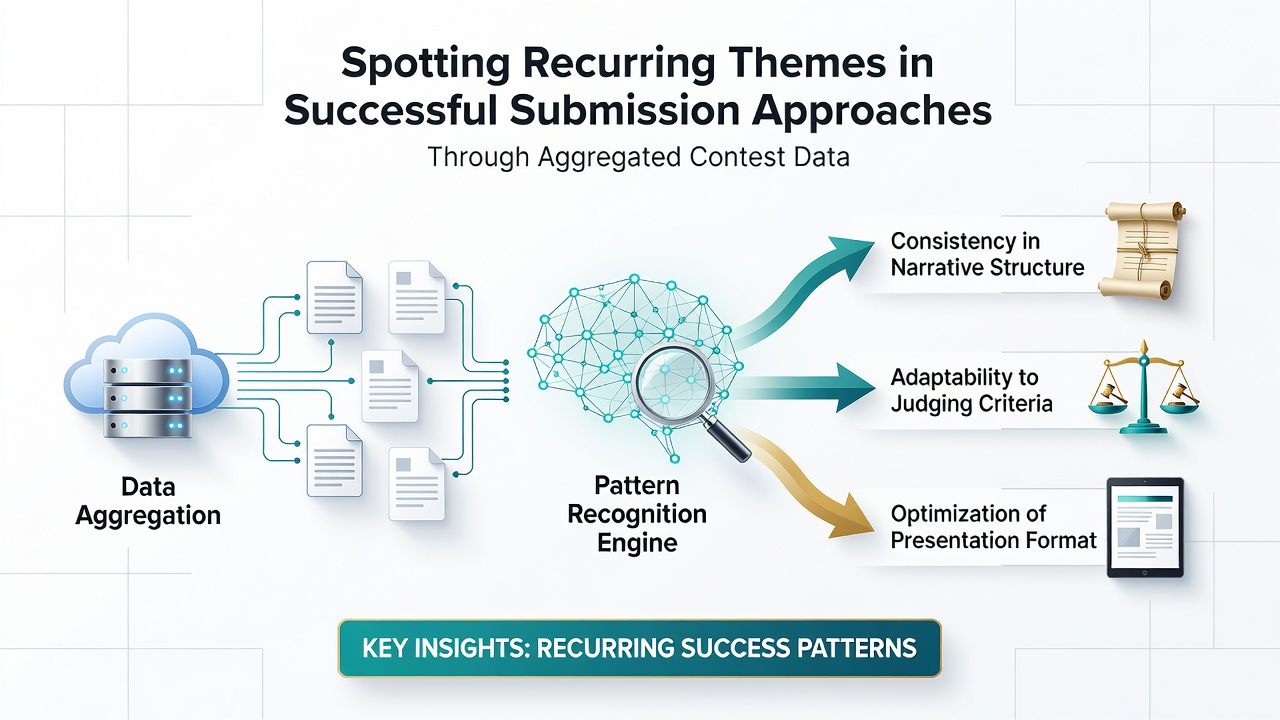 Chart illustrating common elements found in winning contest submissions based on aggregated records