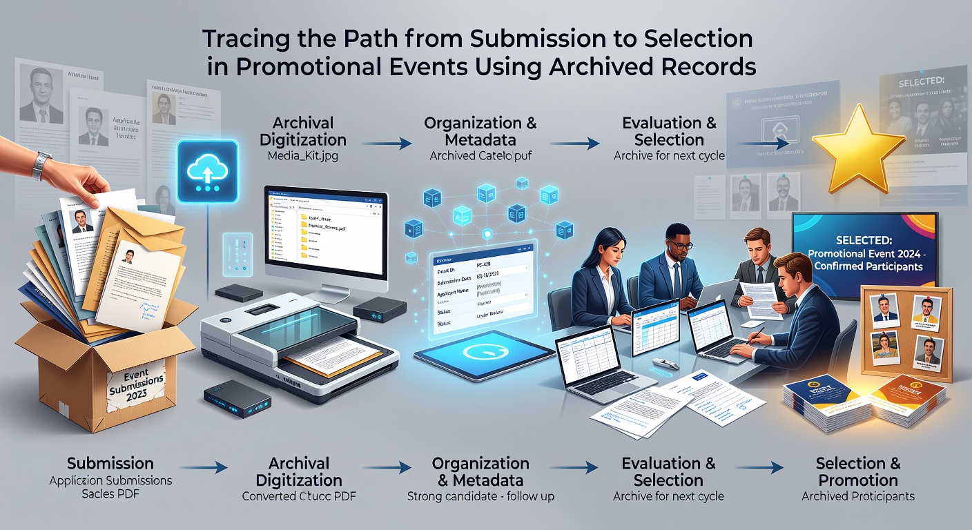 Digital interface displaying archived promotional entries during a selection audit process