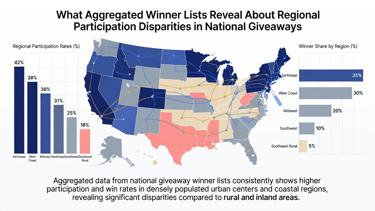 Bar chart comparing winner percentages by US region against population baselines