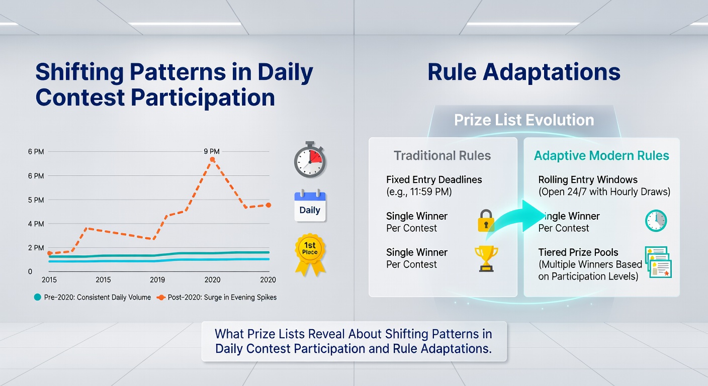 Overview of prize list data showing daily contest trends and participation shifts