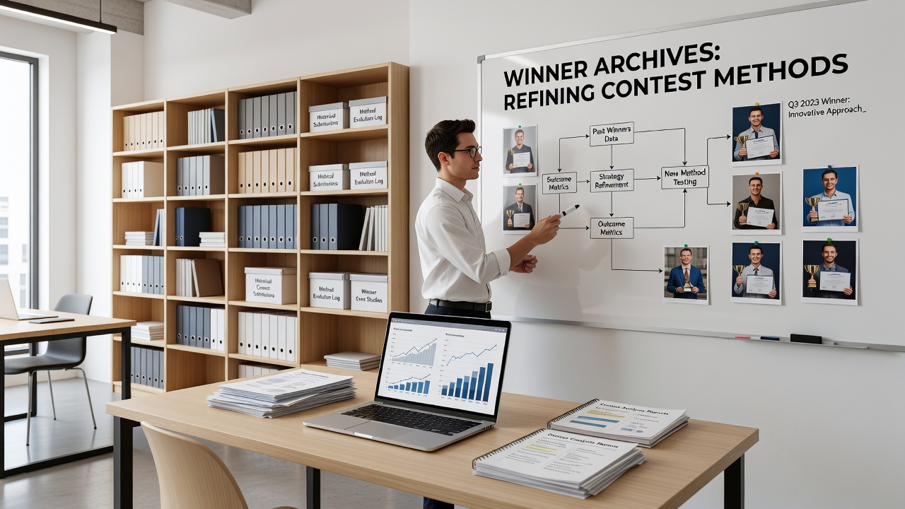 Data visualization charts from winner archives illustrating entry trends and success correlations